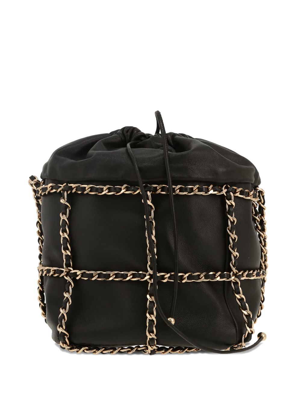 2021 chain-leather bucket bag