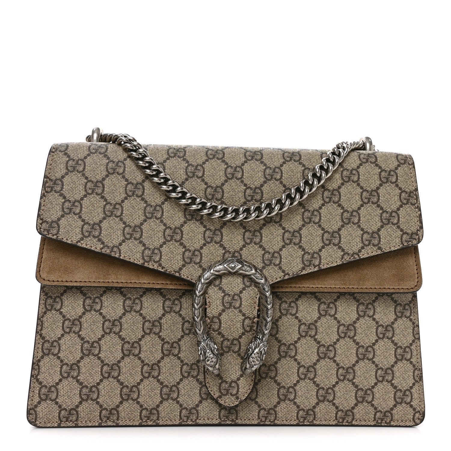 Gucci GG Supreme Monogram Medium Dionysus Shoulder Bag Taupe