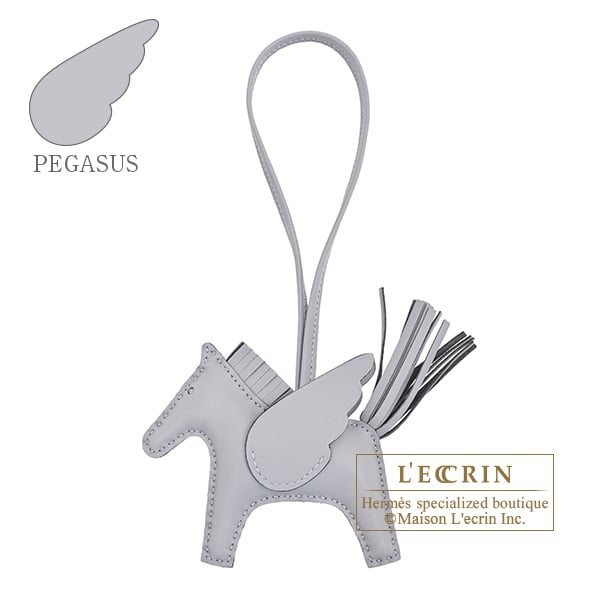 Hermes Rodeo charm Pegasus PM Gris pantin Agneau/Swift leather