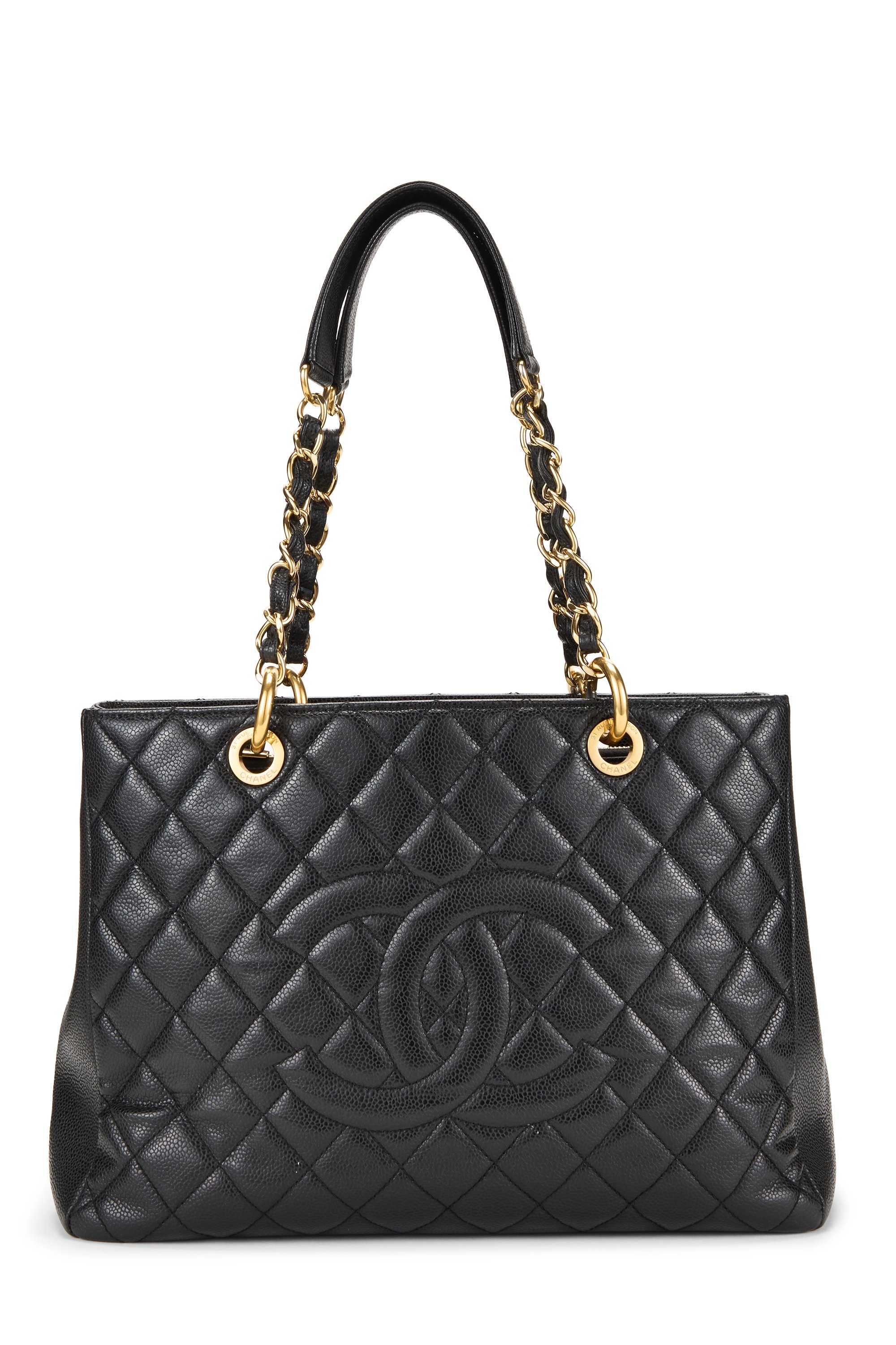 Black Quilted Caviar Grand Shopping Tote (GST)