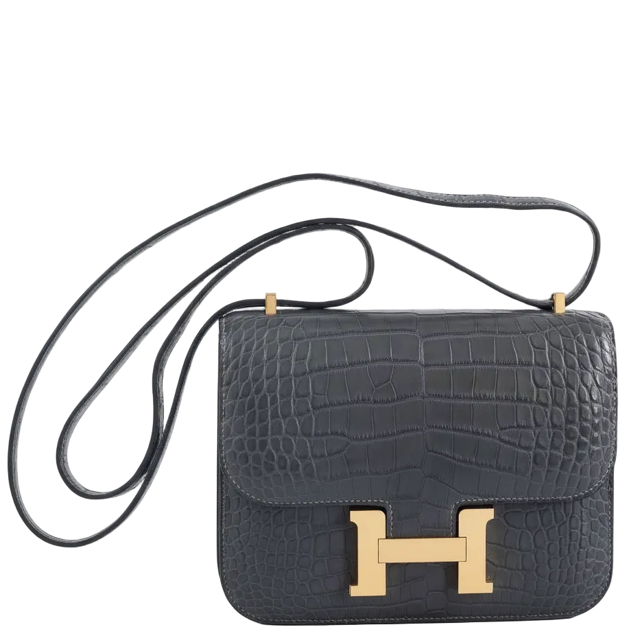 Hermes Hermès Constance 18 Graphite Matte Alligator Gold Hardware