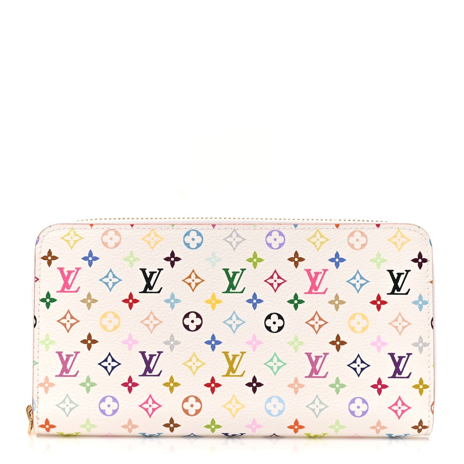 Louis Vuitton Monogram Multicolor Zippy Wallet White Litchi