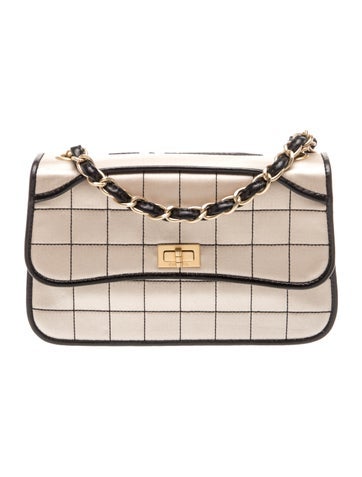 Satin Reissue Square Quilt Flap Bag