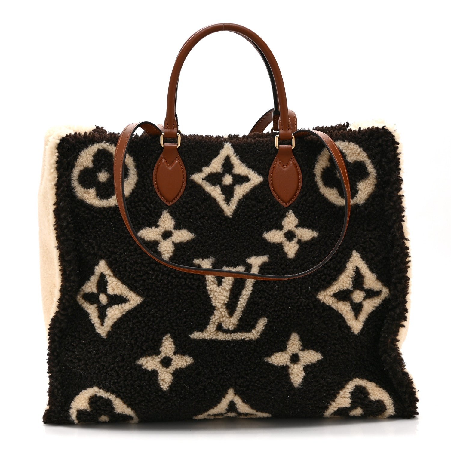 Louis Vuitton Shearling Monogram Giant Teddy Onthego GM Black White
