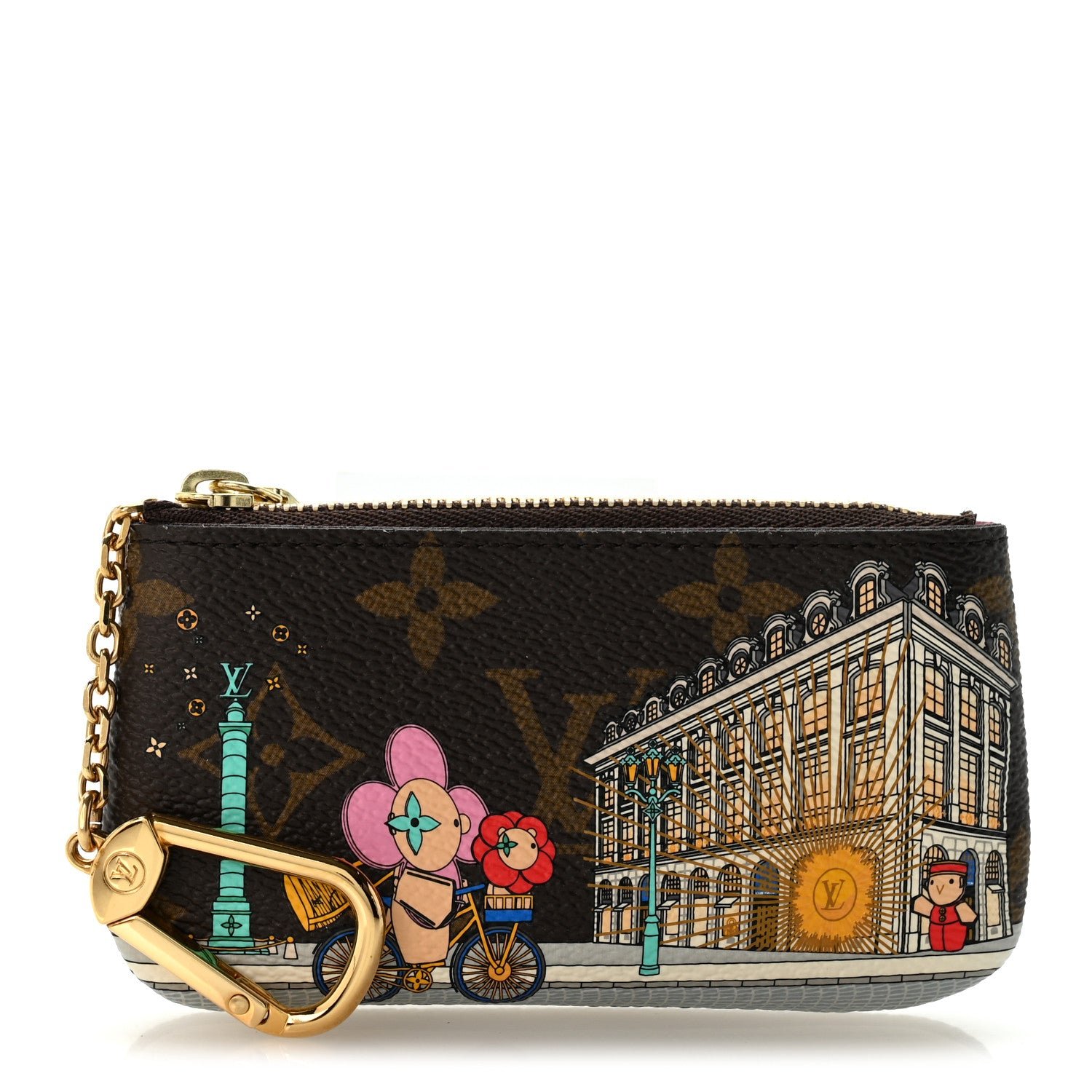 Louis Vuitton Monogram 2022 Christmas Animation Paris Key Pouch Pink