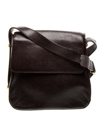 Ferragamo Embossed Leather Messenger Bag