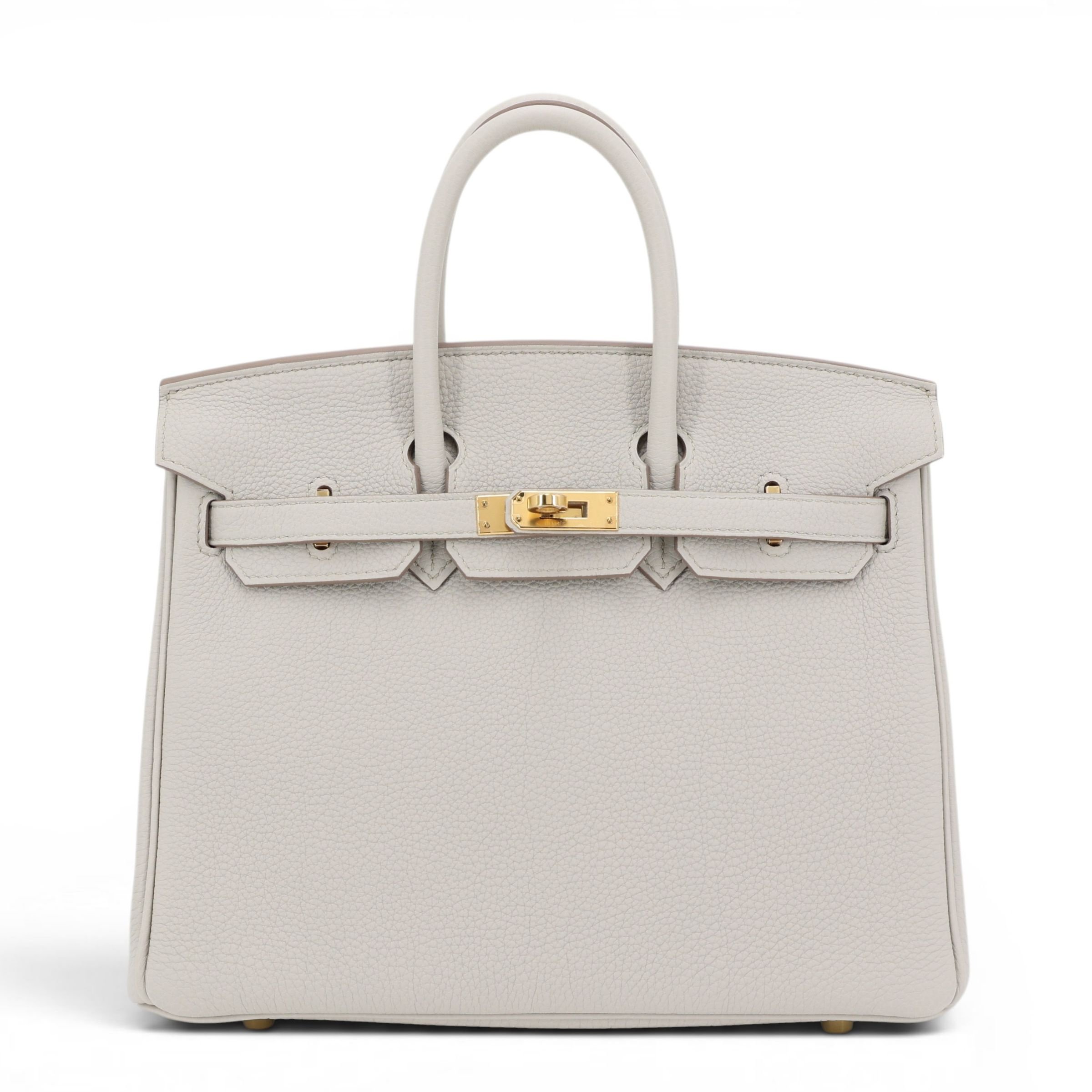 Unused ( Rank NS ) HERMÈS Birkin 25 Beton (8L) Togo Gold hardware B (2023)