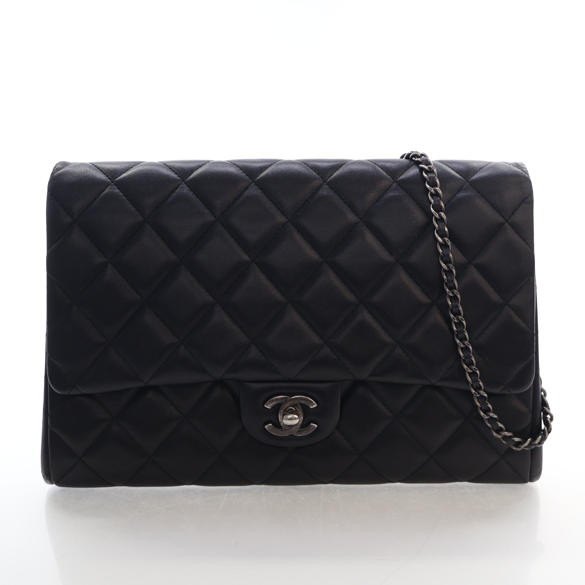 Chanel Large Lambskin Clutch on Chain