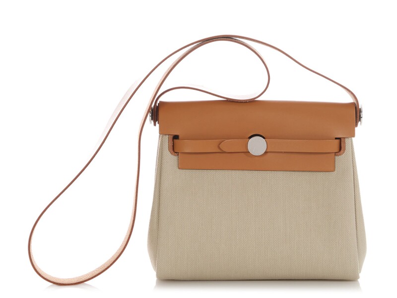 Hermes Beton Toile and Vache Hunter Mini Herbag Zip 20 Palladium Hardware, 2025