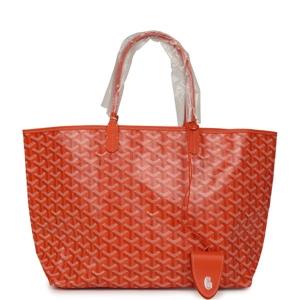 Goyard Goyardine Canvas Orange Saint Louis PM Tote Palladium Hardware