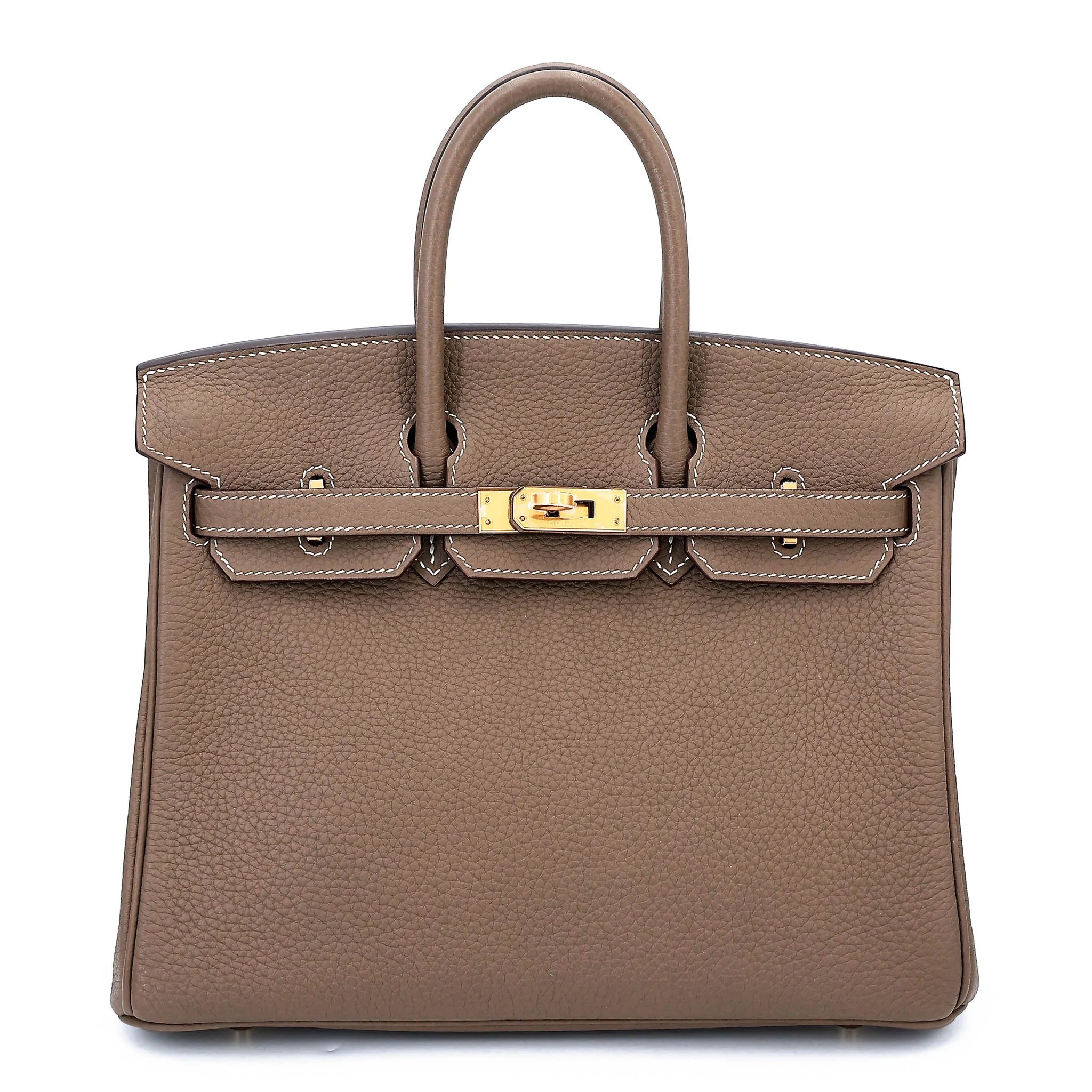 Unused ( Rank NS ) HERMÈS Birkin 25 Etoupe (18) Togo Gold hardware C (2018)