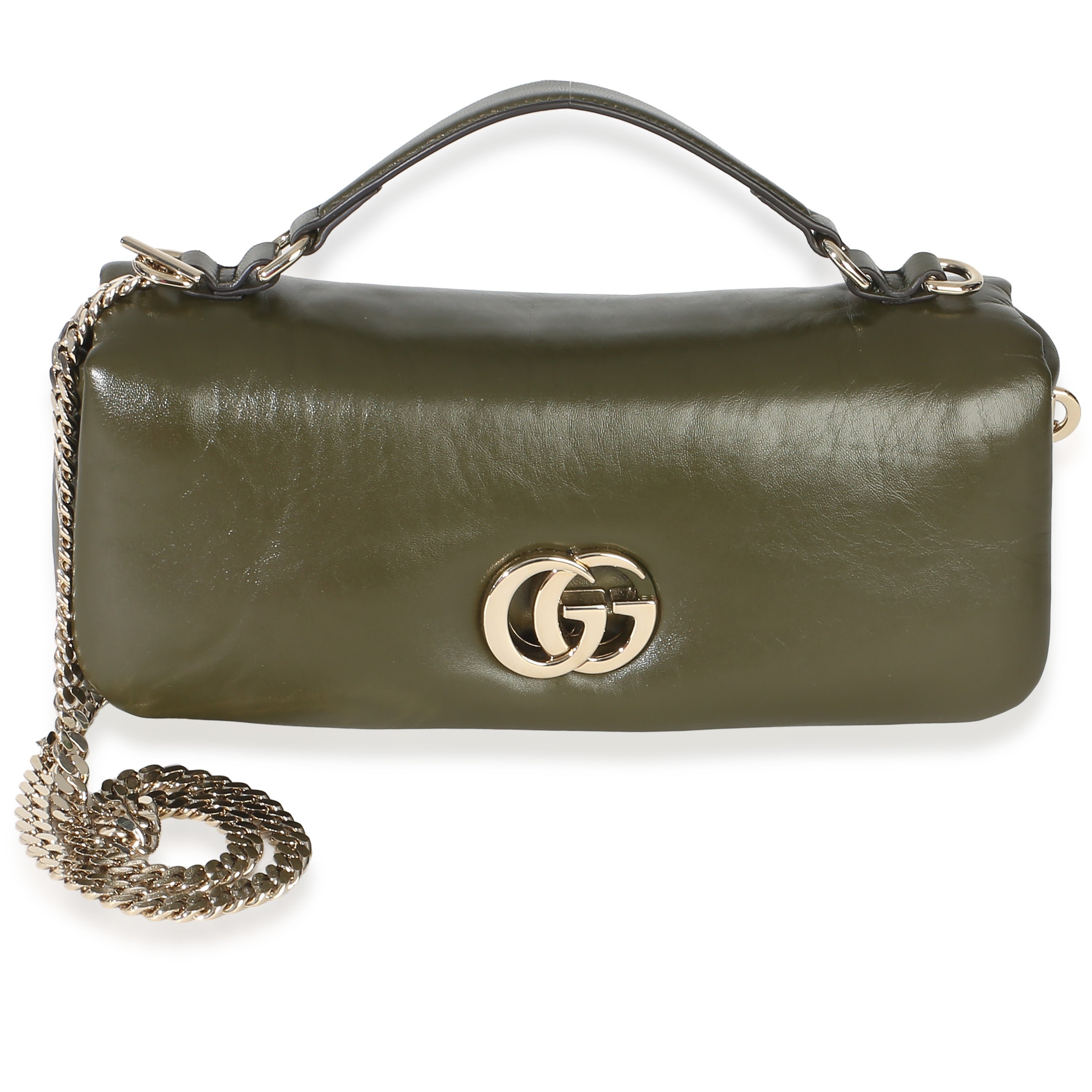 Green Lambskin GG Milano Small Top Handle Shoulder Bag