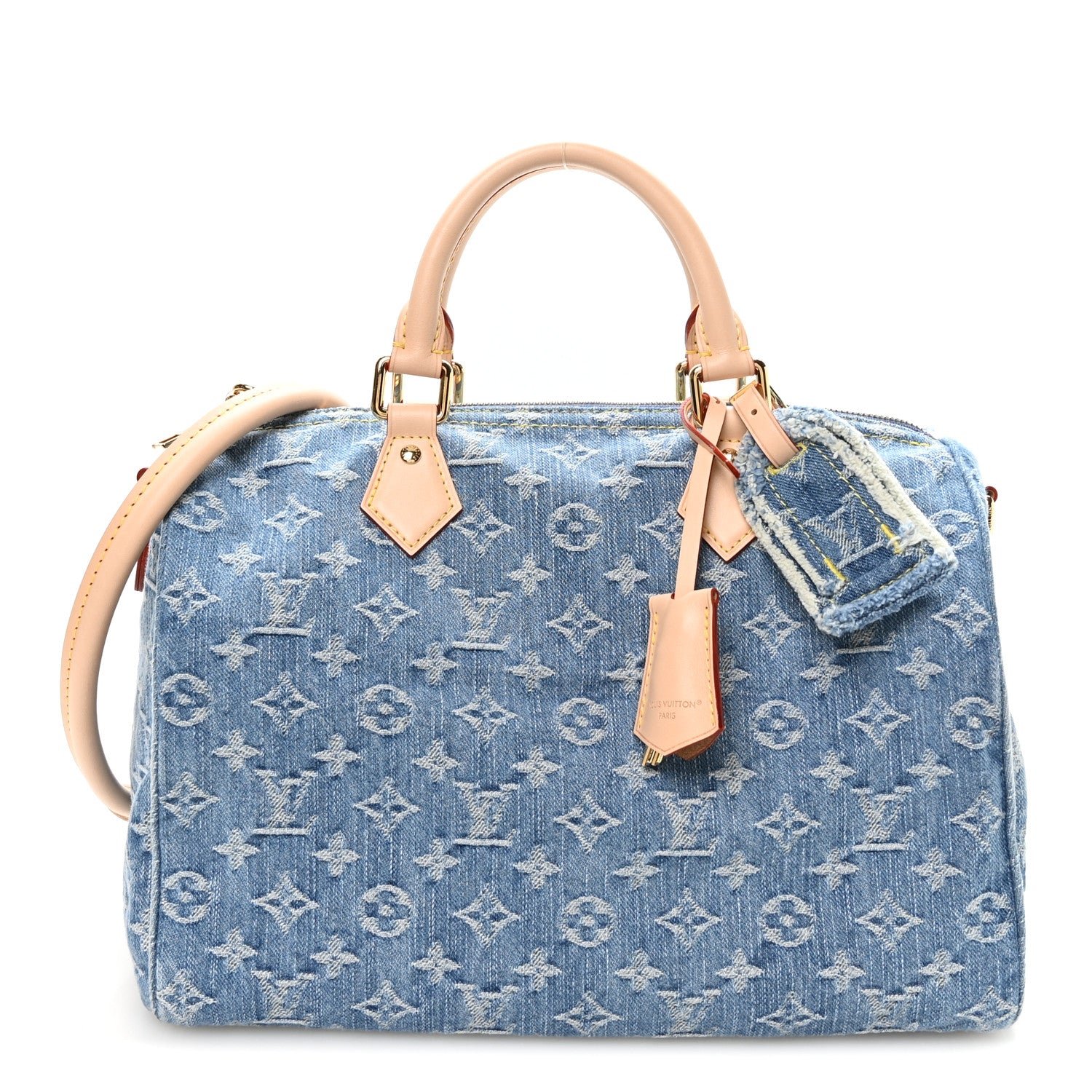 Louis Vuitton Monogram Denim Speedy Soft 30 Blue