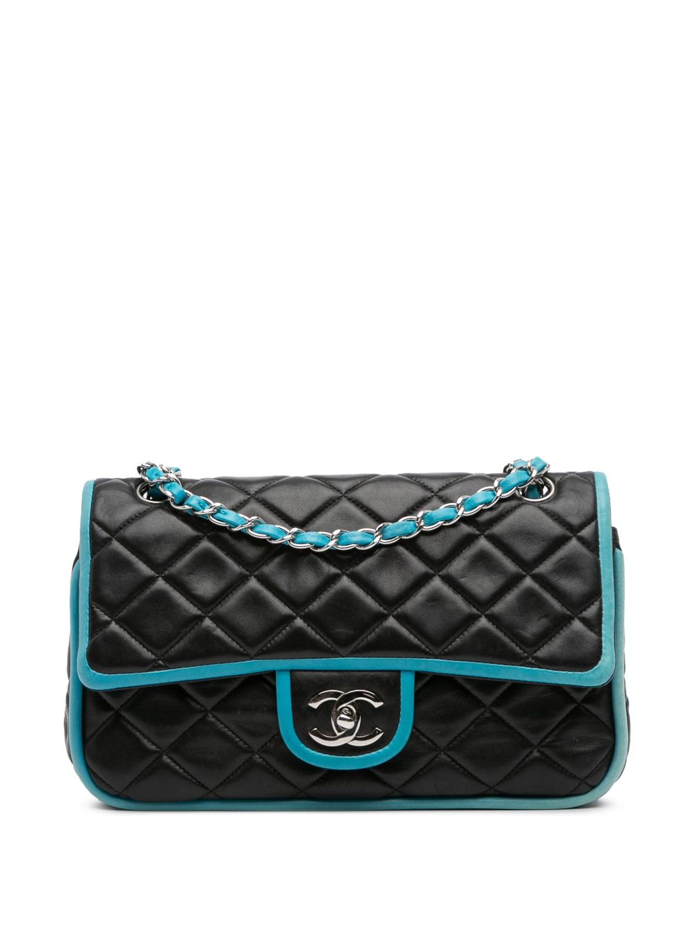 2006-2008 Medium Classic Bicolor Quilted Lambskin Double Flap shoulder bag