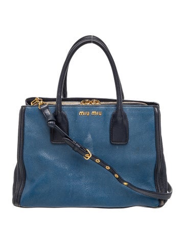 Leather Leather Madras Handle Bag