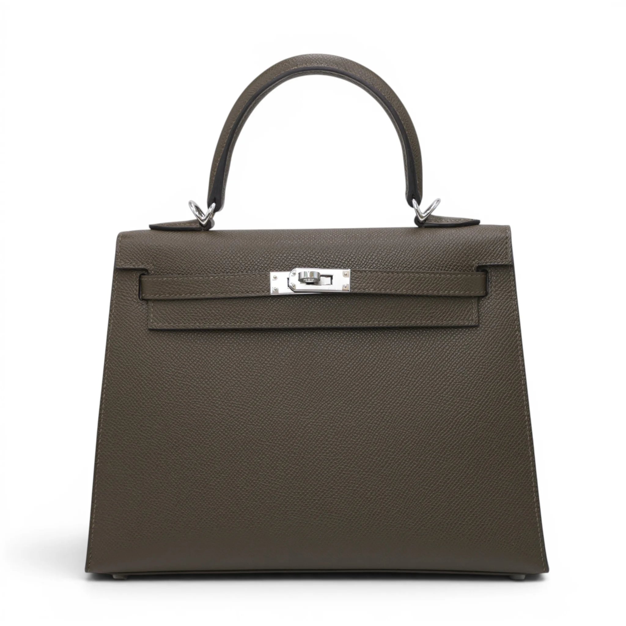 Brand New ( Rank N ) HERMÈS Kelly 25 Vert Loden (V8) Epsom Palladium hardware G (2026)