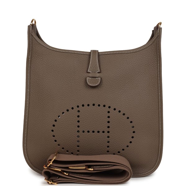 Hermes Hermes Evelyne III PM Etoupe Clemence Gold Hardware
