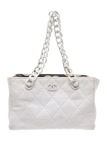 Quilted CC Raffia Tote