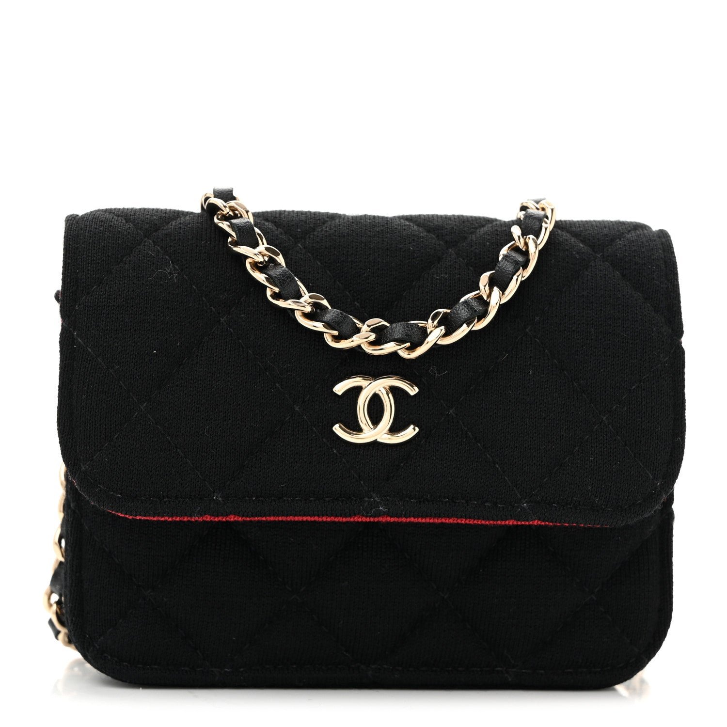 Chanel Jersey Quilted Micro Mini Flap Black