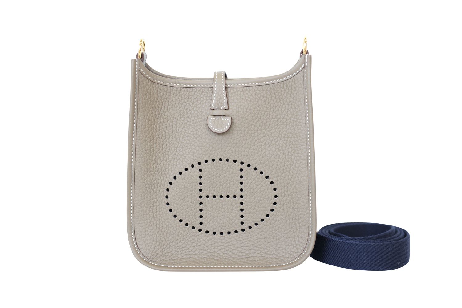 Hermes Evelyne TPM Bag, Beige Etoupe Clemence Leather and Gold Hardware, K 2025 Stamp, New in Box WA001