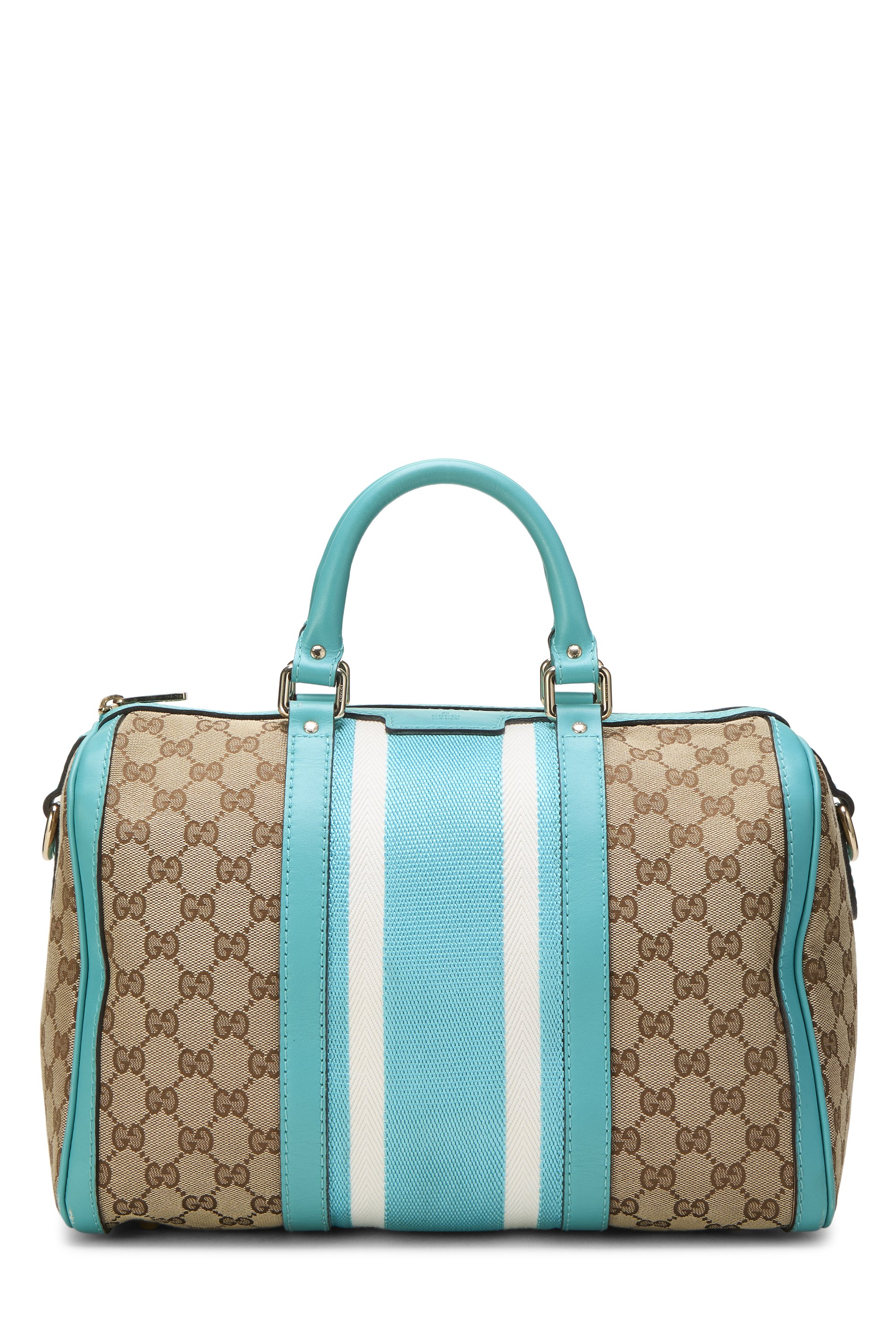 Blue Original GG Canvas Vintage Web Boston Bag Medium