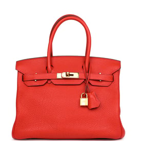 Hermes Pre-owned Hermes Birkin 30 Geranium Togo Gold Hardware