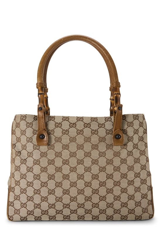 Brown Original GG Canvas Bamboo Top Handle Bag