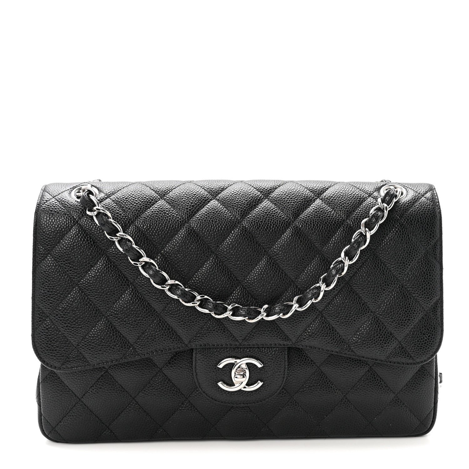 Chanel Caviar Quilted Jumbo Double Flap Black