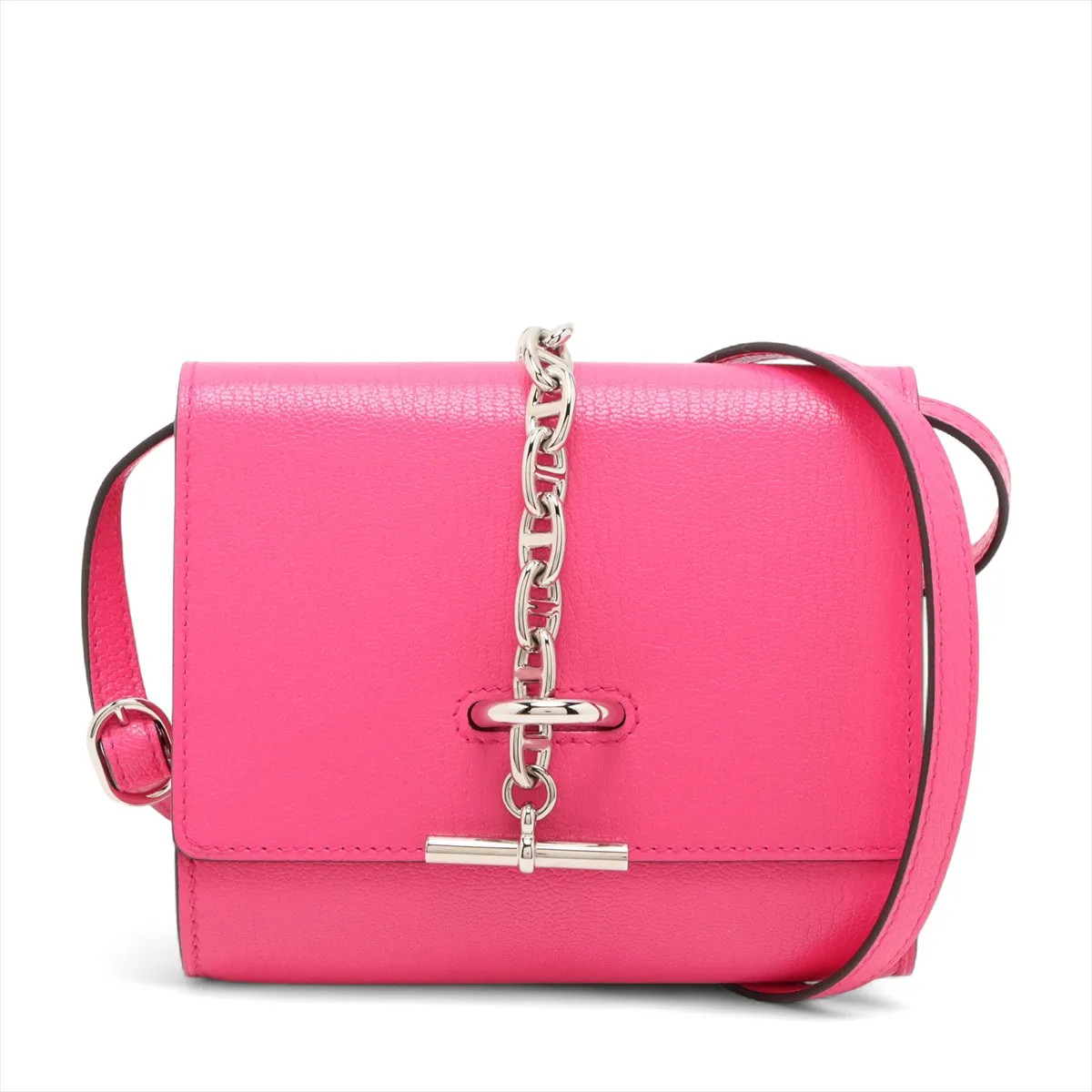 Hermès Chaîne d'Ancre Compact Chèvre Shamukira Rose extreme Silver Metal Fittin