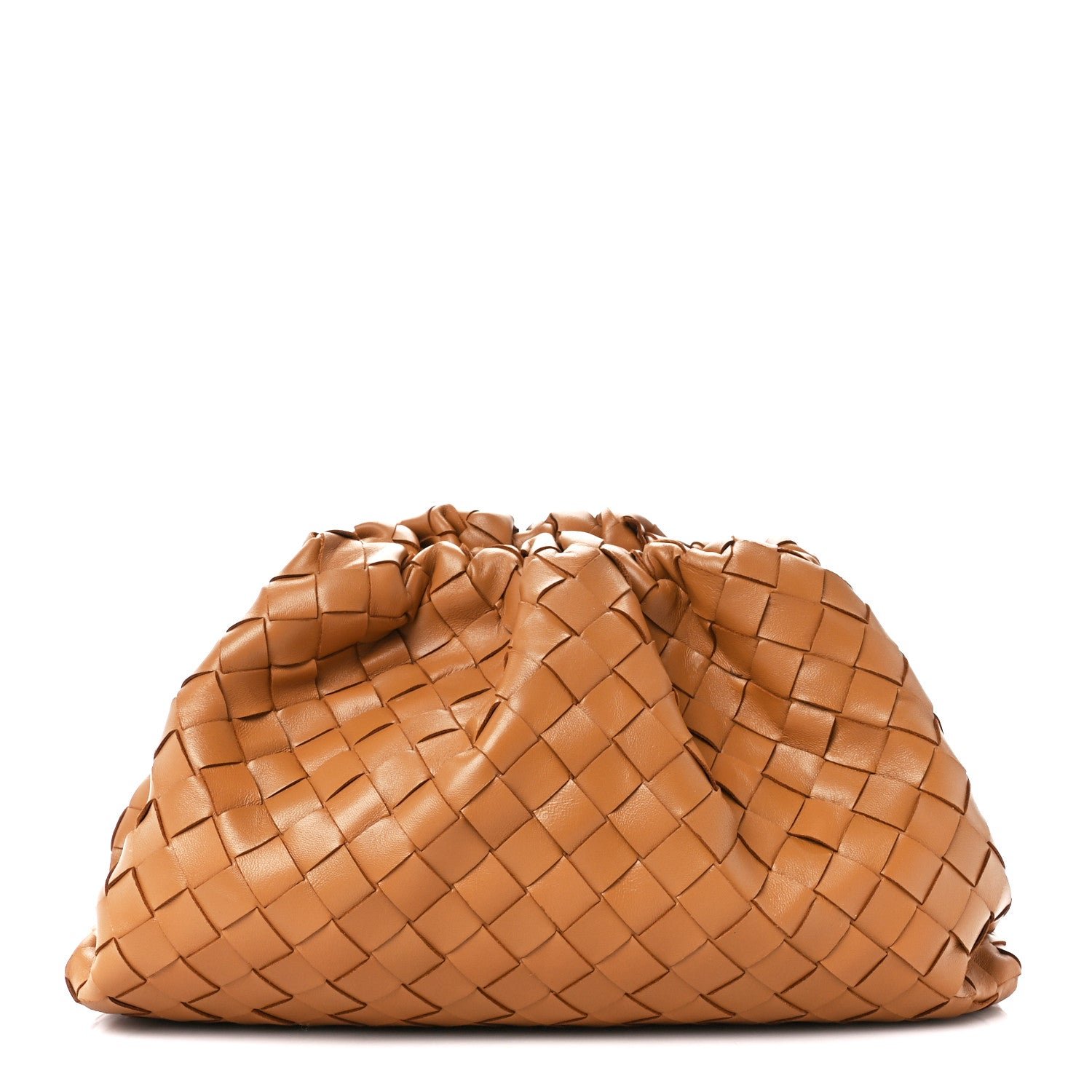Bottega Veneta Nappa Intrecciato Teen Pouch Caramel
