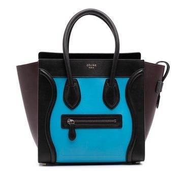 Calf Leather Micro Tricolor Leather Luggage Tote