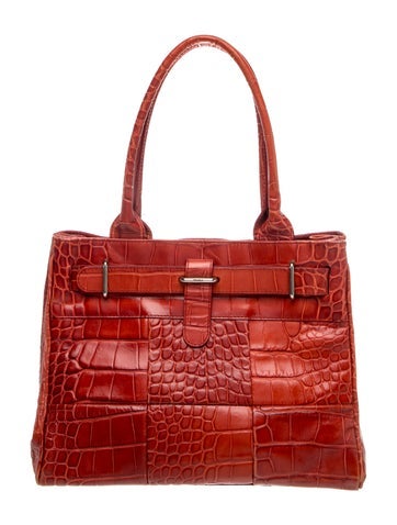 Embossed Leather Top Handle Bag