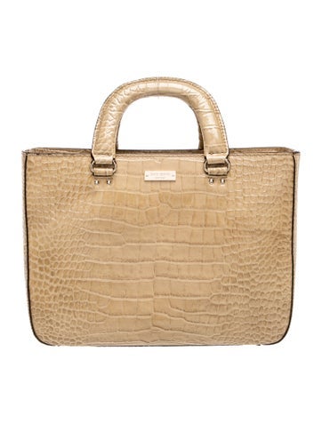 Embossed Leather Top Handle Bag