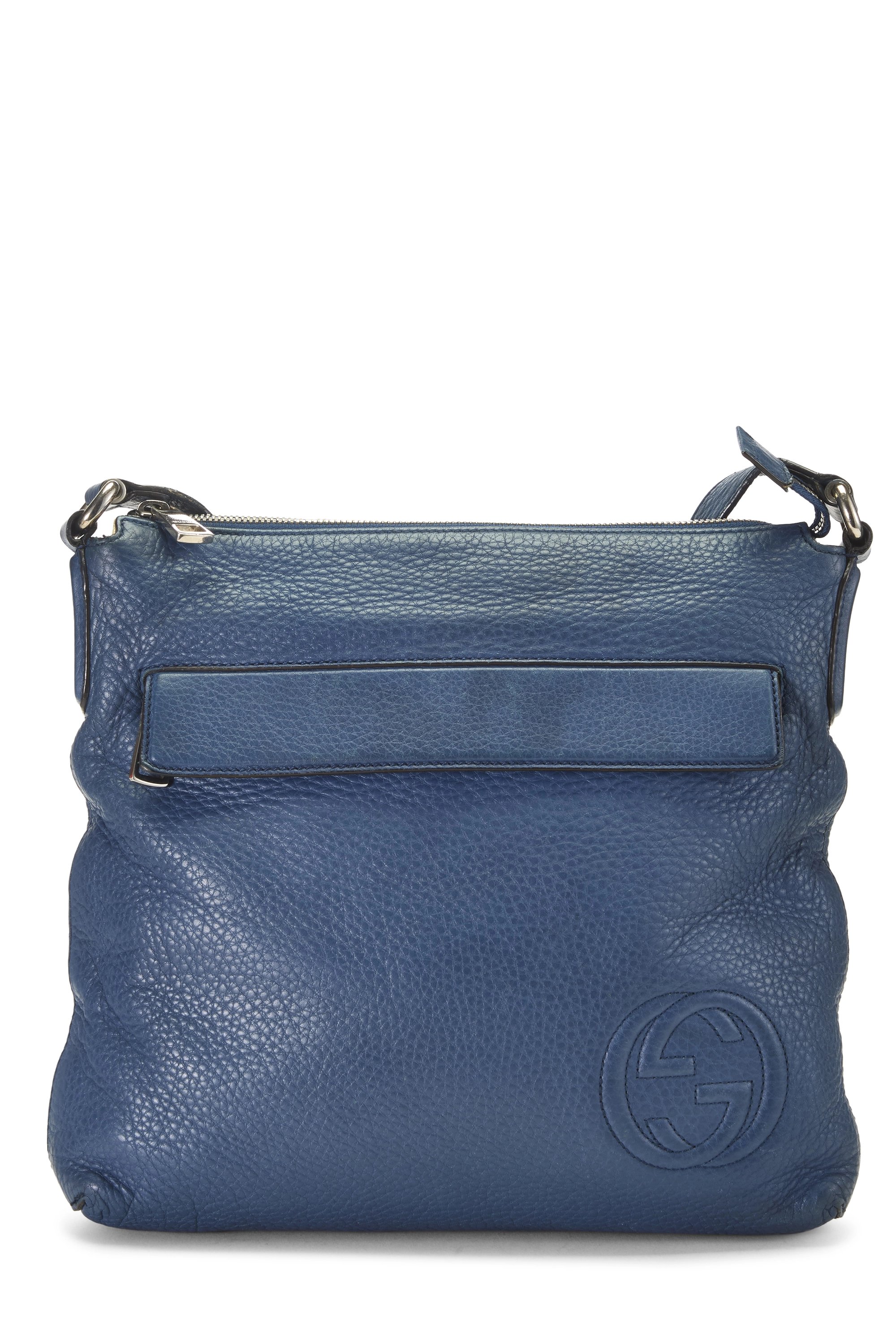 Blue Leather Soho Flap Messenger