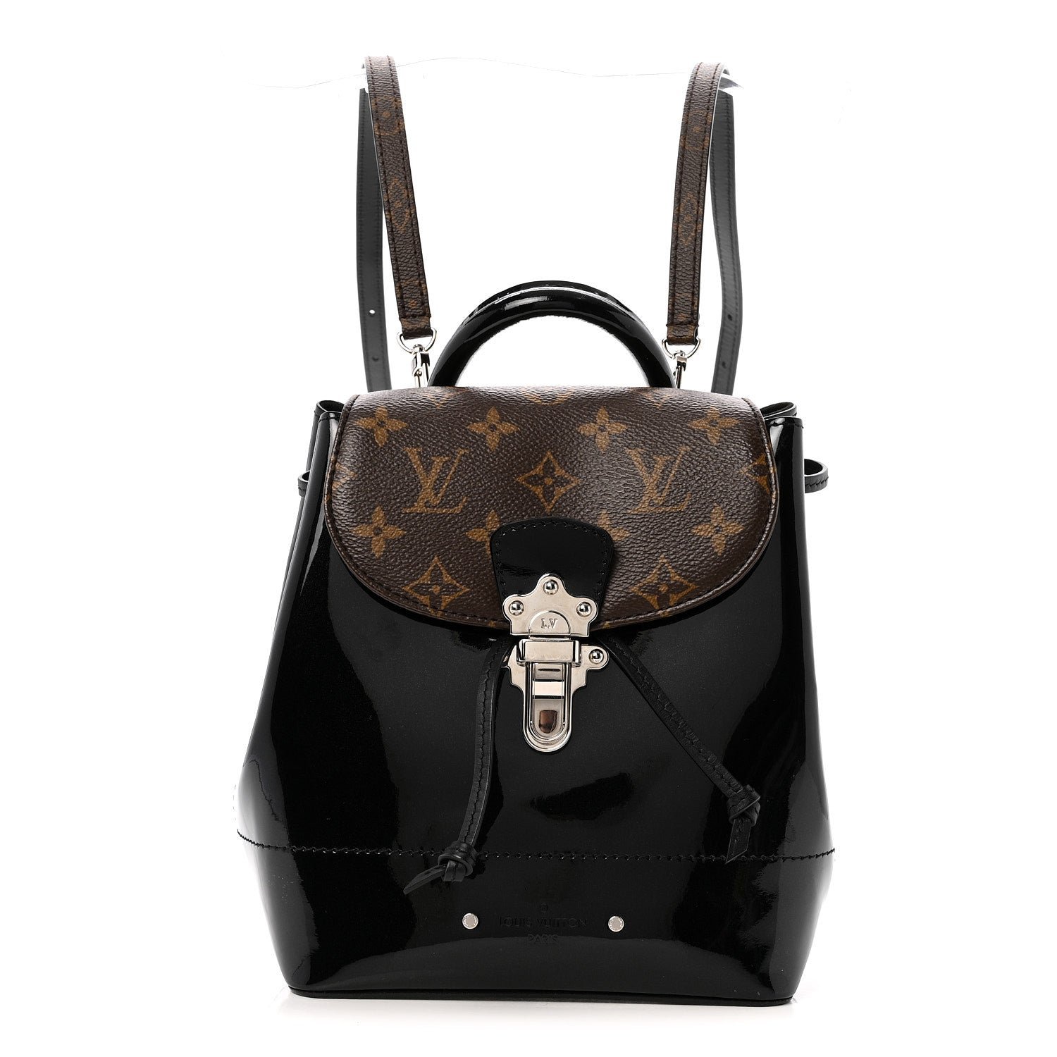 Louis Vuitton Patent Monogram Hot Springs Backpack Black