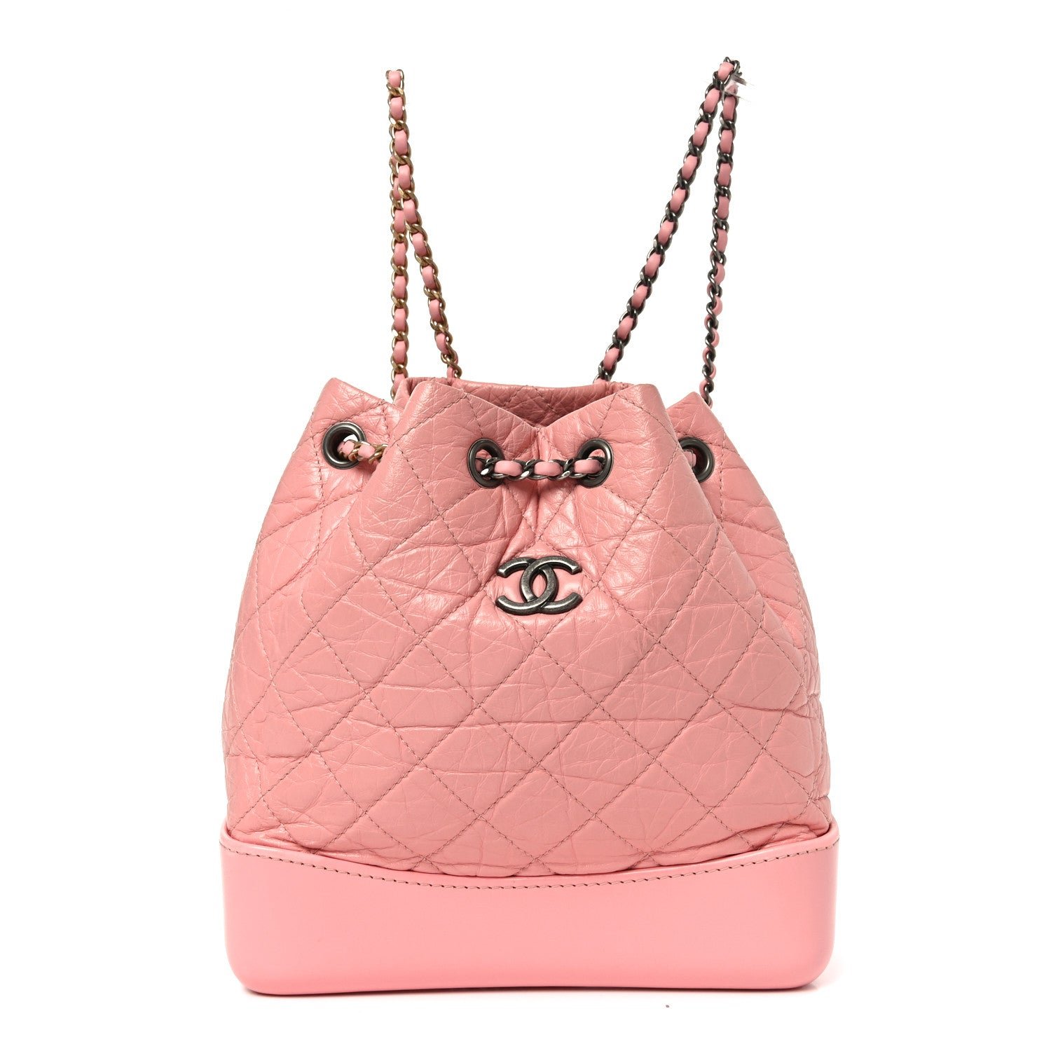 Chanel Aged Calfskin Quilted Small Gabrielle Backpack Pink