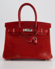 Hermes Hermès Birkin Bag 30cm in Braise Shiny Niloticus with Palladium Hardware