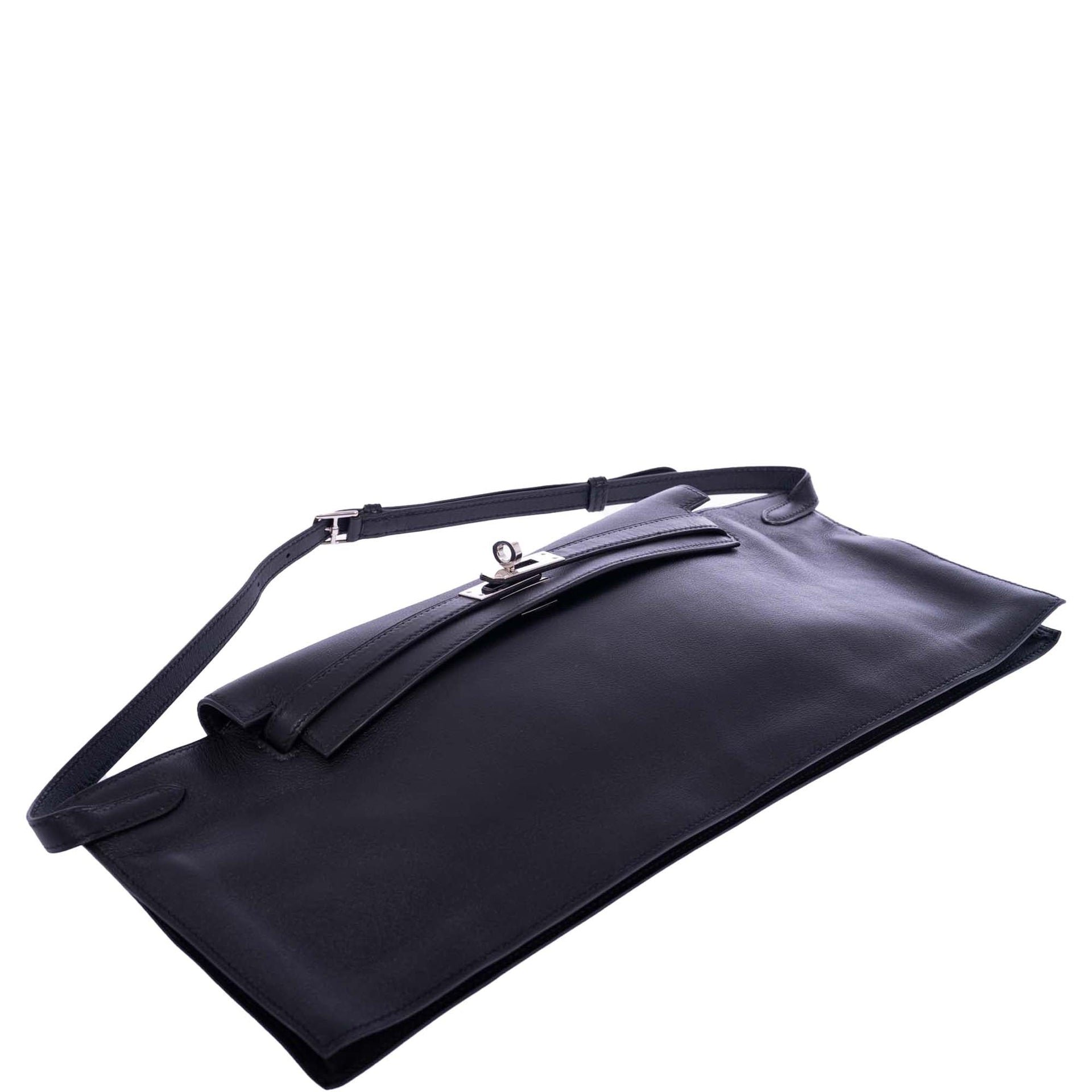 Hermès Kelly JPG Runway Belt Fanny Pack Black Swift Palladium Hardware