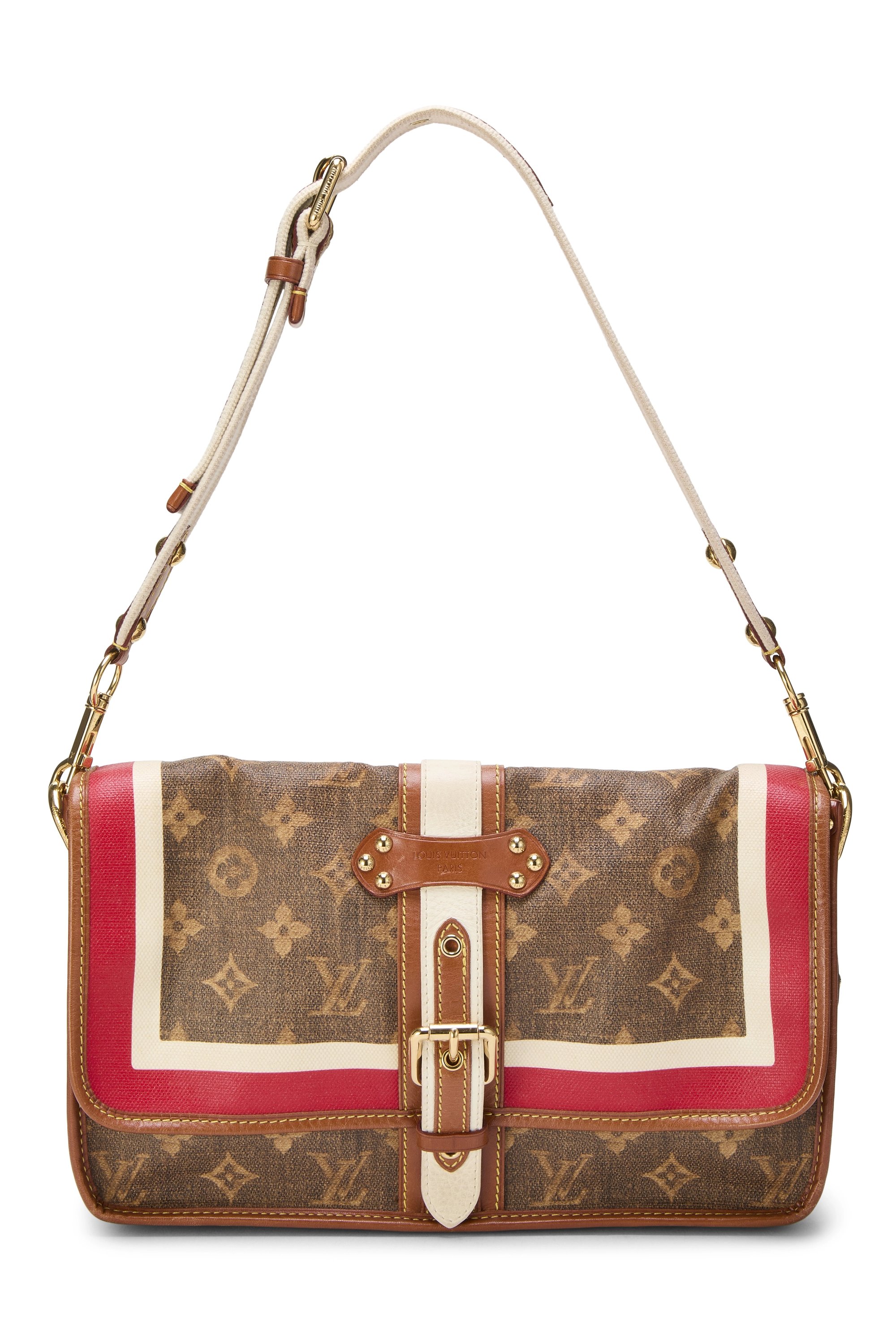 Brown Monogram Tisse Porte Rayures