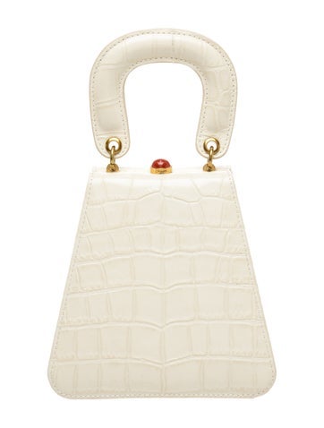 Staud Embossed Leather Top Handle Bag