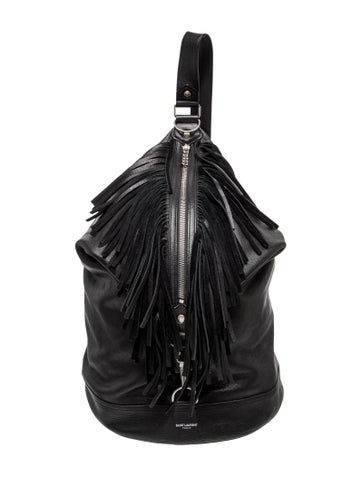 Leather Fring Bucket Bag
