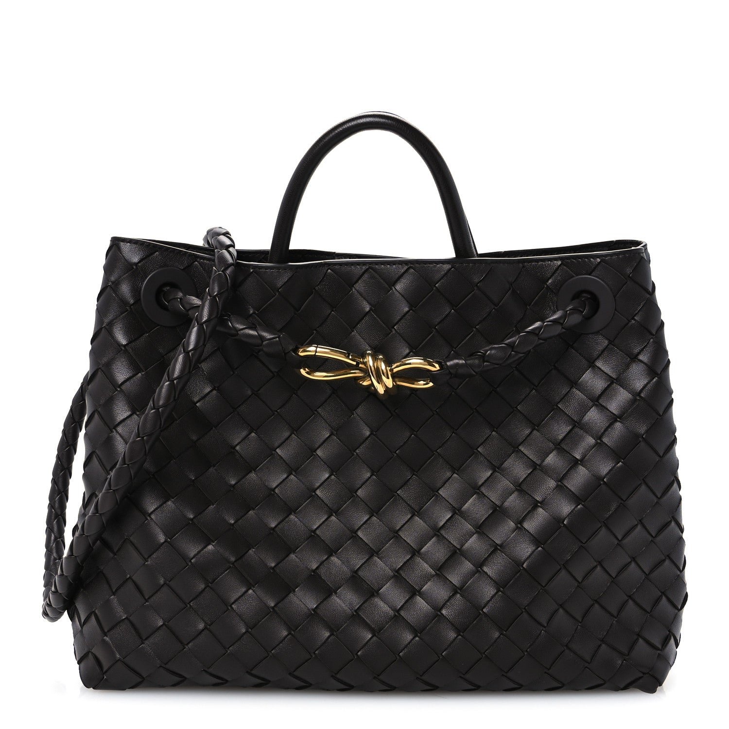 Bottega Veneta Nappa Intrecciato Medium Andiamo Shoulder Bag Fondant