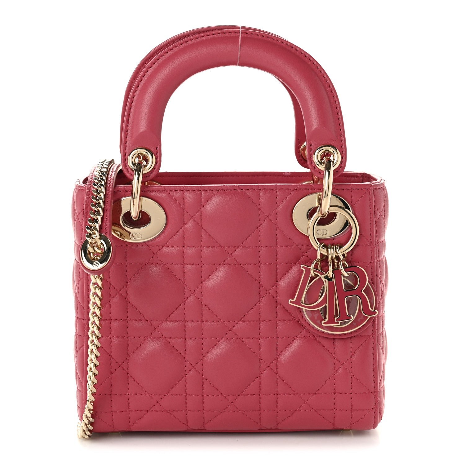 Christian Dior Lambskin Cannage Mini Lady Dior Pink