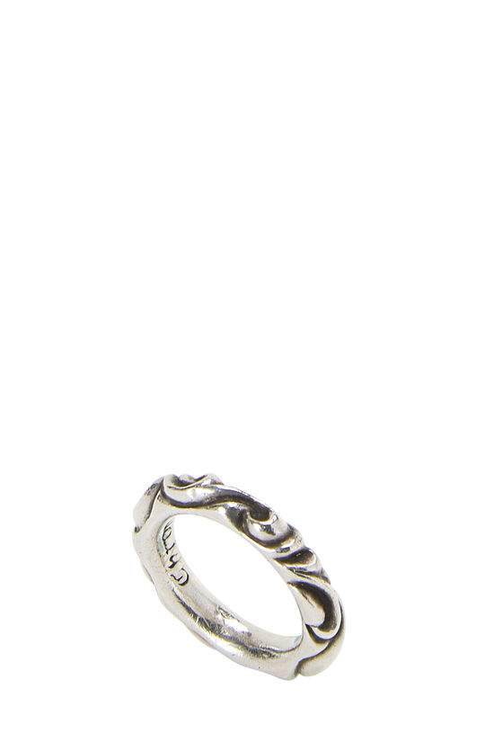 Chrome Hearts Sterling Silver Cross Scroll Ring