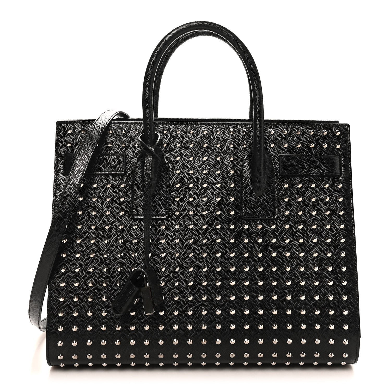 Saint Laurent Grain De Poudre Studded Nano Sac De Jour Black