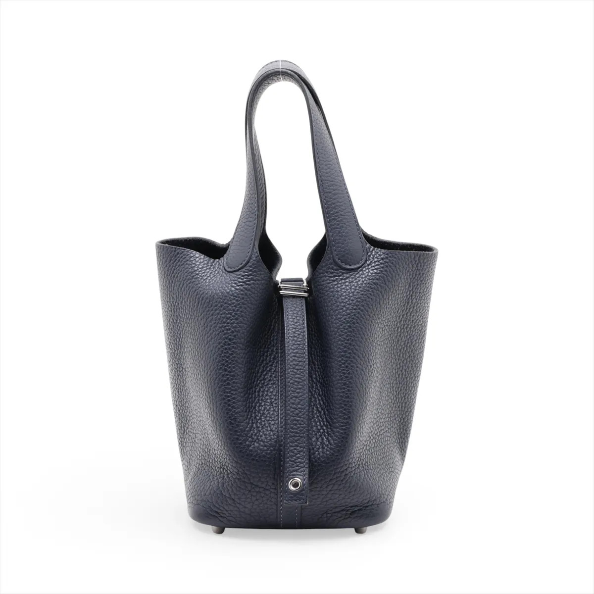 Hermès Picotin Lock 18 PM Taurillon Clemence Blue nuit Silver Metal Fittings D: