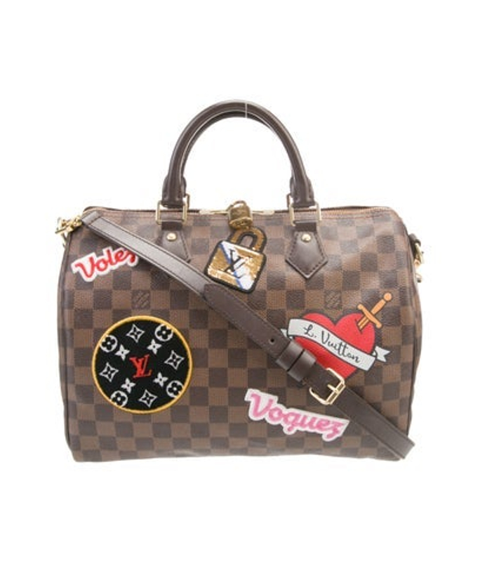 Louis Vuitton Vuitton Damier Ebene Patches Speedy Bandouliere 30