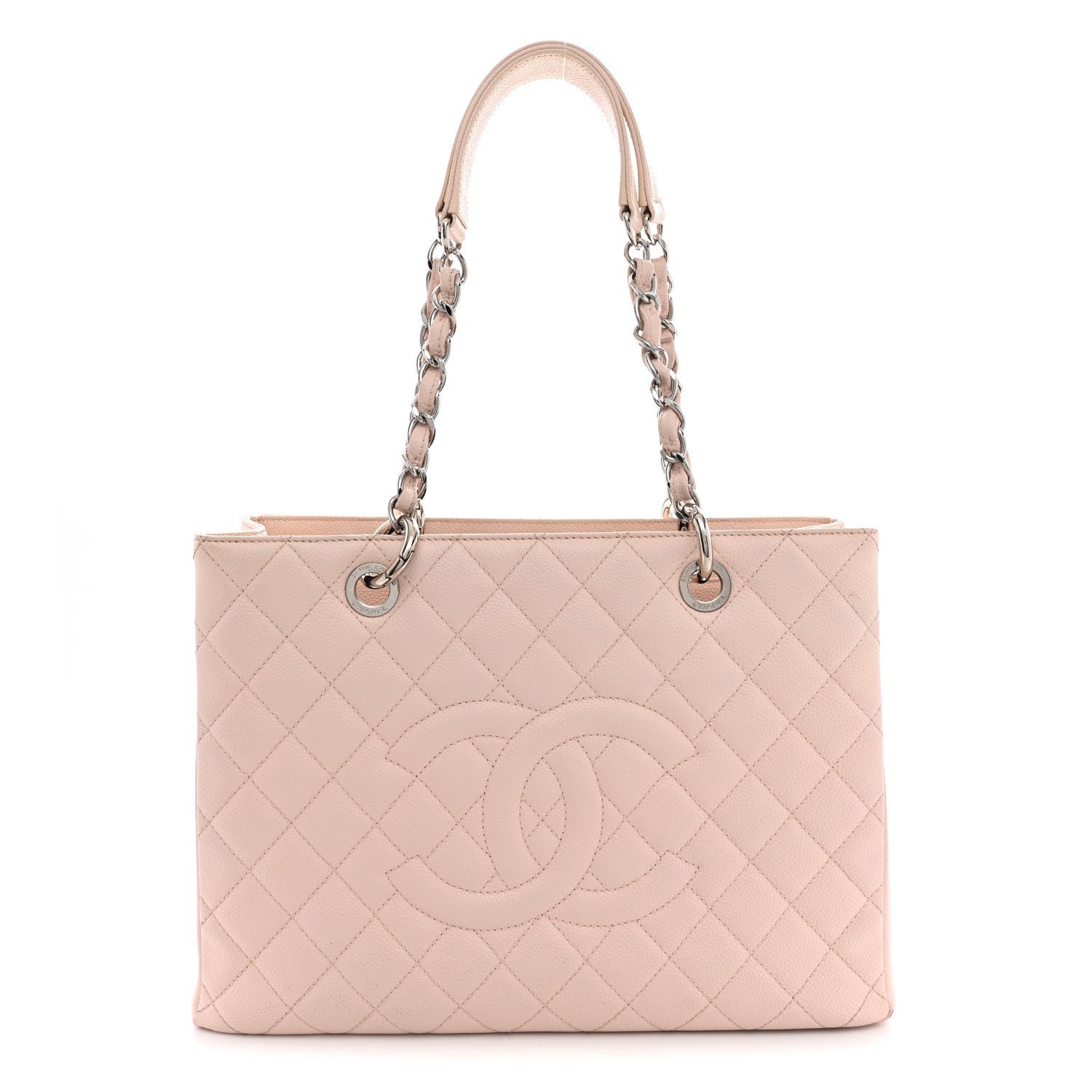 Chanel Caviar Quilted Grand Shopping Tote GST Light Pink