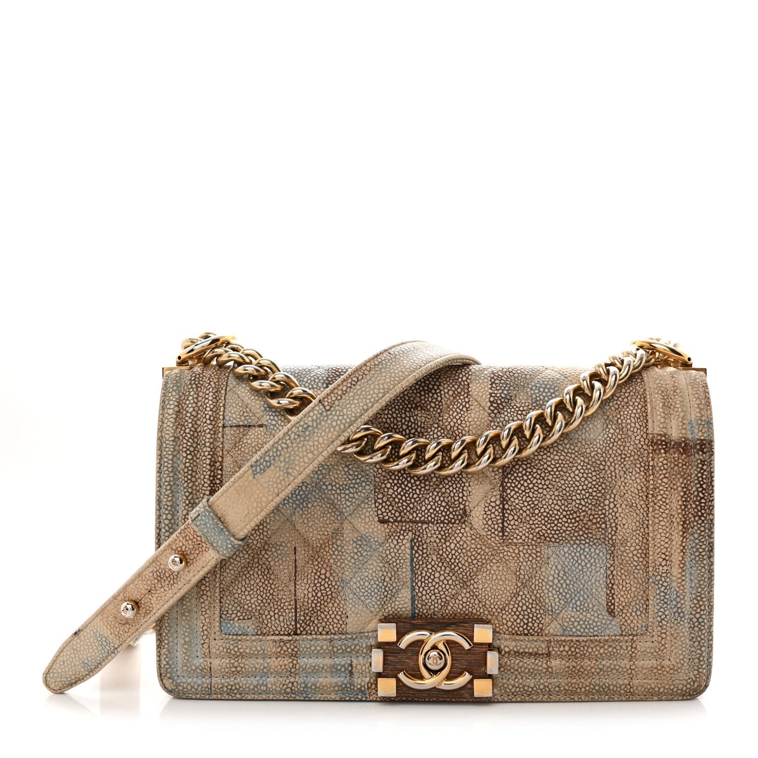 Chanel Painted Caviar Quilted Medium Boy In Cuba Flap Blue