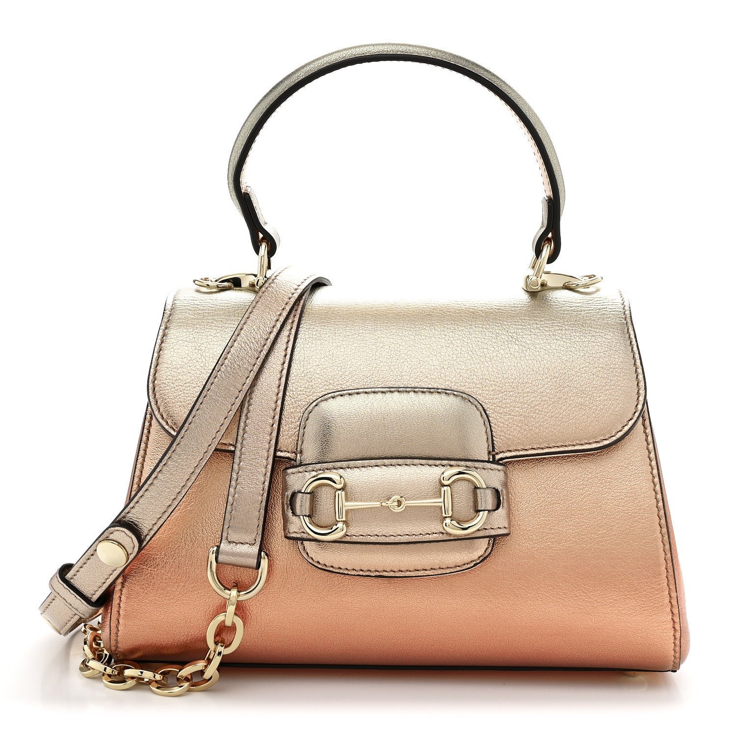 Gucci Metallic Mini Horsebit 1955 Top Handle Flap Bag Multicolor